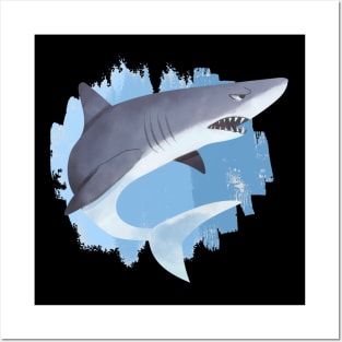 Shark Power Swoosh - Cool Design Posters and Art